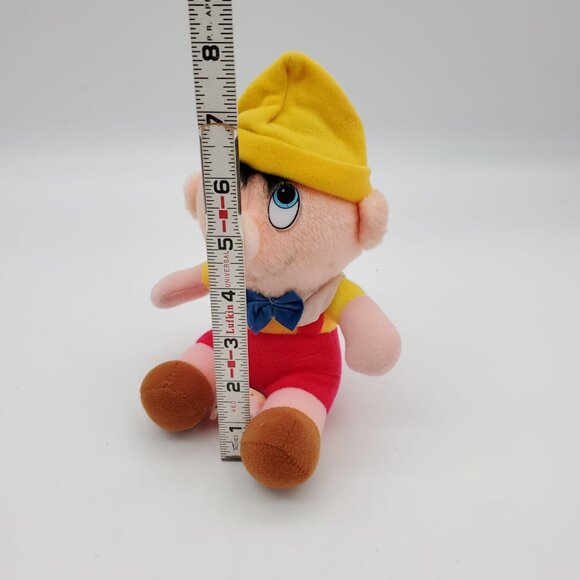 Pinocchio Plush Doll With Yellow Hat &‎ Red Overalls - 8" Tall Disney Stuffed - Picture 4 of 6